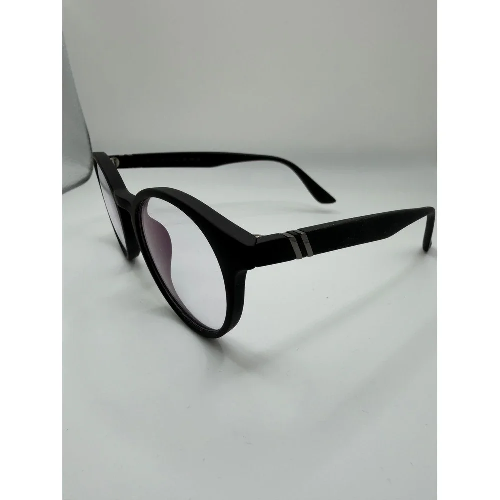 Blenders Eyewear Matte Black Blue Light Blocking Glasses Round Frame Clear Lens